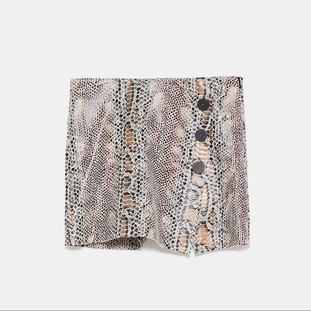 NWT ZARA Trafaluc Snakeskin Print Skort